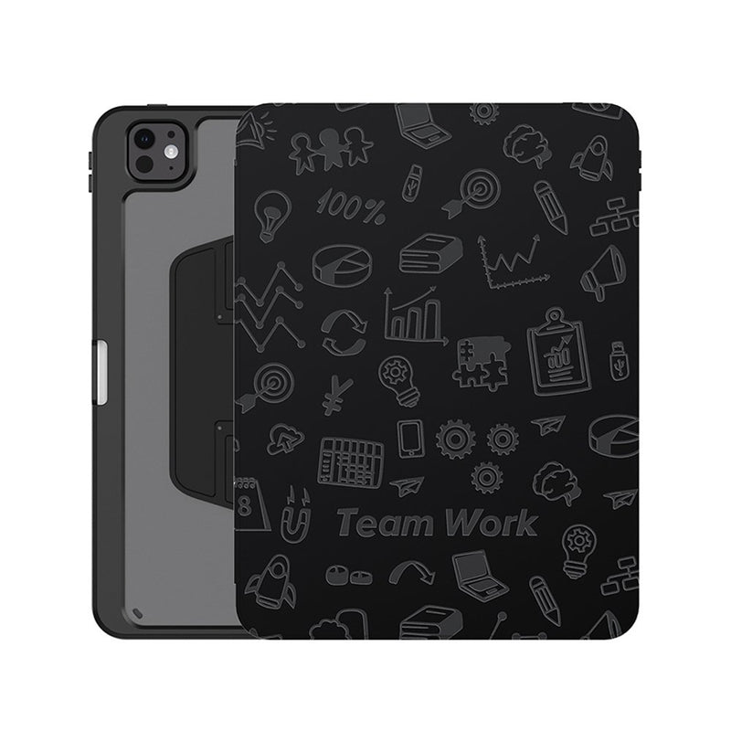 Vokamo Apple iPad Air 11寸(2024/2025) 旋轉支架保護皮套(黑)