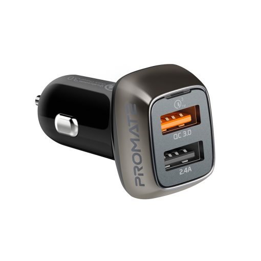 Promate QC3.0 双USB 快速智能車充(SCUD-30)